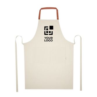 Tablier en coton recyclé avec tour de cou coloré 200 g/m²