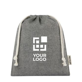 Sac moyen en coton recyclé GRS à cordon de serrage 150 g/m²