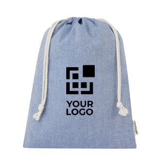 Grand sac en coton recyclé GRS à cordon de serrage 150 g/m²