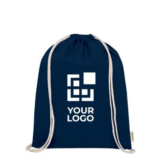 Sac en coton biologique avec cordons naturels 5 L 140 g/m²