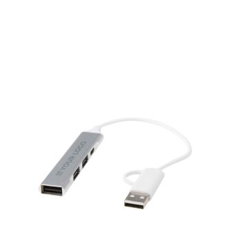 Hub en aluminium recyclé avec 4 ports de charge et transfert