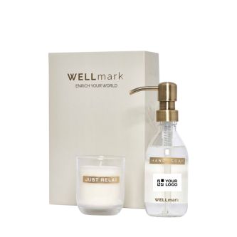 Set distributeur savon et bougie parfumée en verre WELLmark 250 ml
