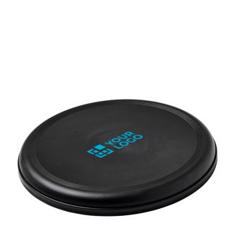 Frisbee rond en plastique recyclé avec finition mouchetée