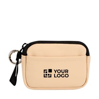 Portefeuille en cuir synthétique recyclé zippé avec anneau
