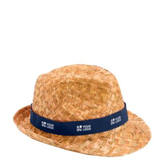 Chapeau en paille naturelle respirant avec ruban personnalisable