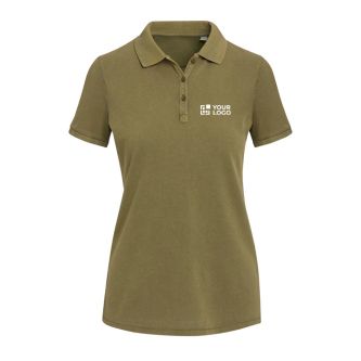 Polo femme manches courtes piqué prélavé 200 g/m² Elevate
