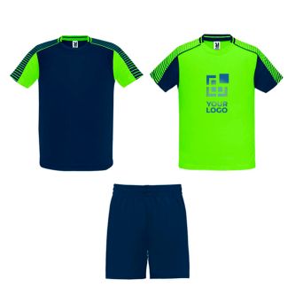 Ensemble sportif unisexe en polyester, 2 T-shirts Roly 140 g/m2 Unisex-Sportset aus Polyester mit 2 T-Shirts, 140 g/m2 Roly 