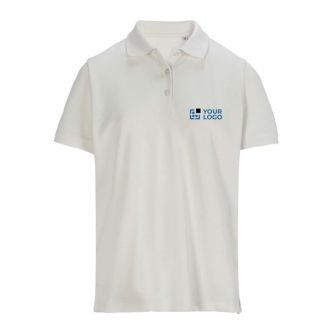 Polo coton peigné femme manches courtes 3 boutons 