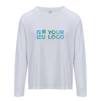 T-shirt coton semi-peigné manches longues col rond 