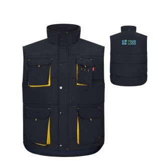 Gilet de travail multipoches avec fermeture éclair 120 g/m² 