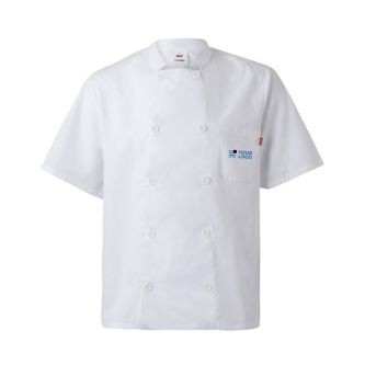 Veste de cuisine à manches courtes polyester et coton 110 g/m² 