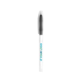 Stylo gravé avec bouchon transparent et coloré avec zone d'impression