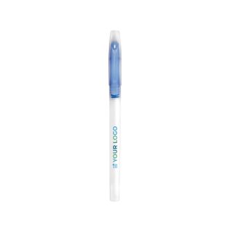 Stylo gravé avec bouchon transparent et coloré avec zone d'impression