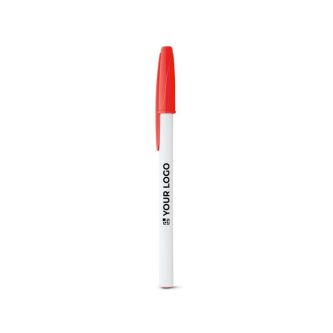 Stylo pour client avec le corps blanc avec zone d'impression