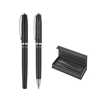 Set d’écriture premium avec stylo à bille et roller à encre bleue