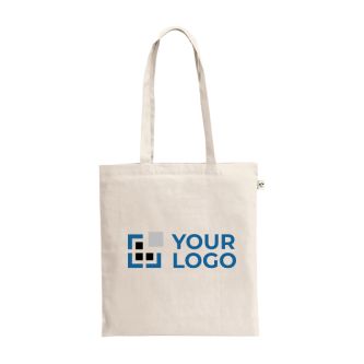 Sac de courses en coton recyclé avec longues anses 140 g/m²