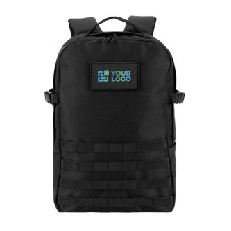 Sac à dos militaire en polyester recyclé avec sangles et insigne