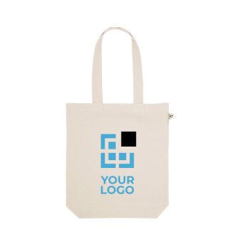 Sac de courses en coton recyclé et polyester à anses longues 280 g/m²