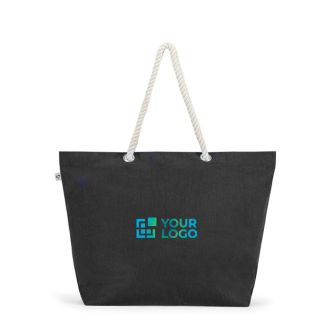 Sac de plage en coton recyclé avec anses longues 220 g/m2