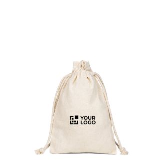 Petit sac à cordons en coton avec fermeture par anses 120 g/m²