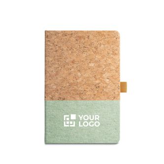 Carnet personnalisé écologique en liège avec zone d'impression