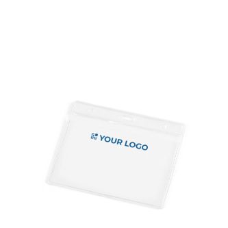 Identifiant horizontal en plastique avec trous pour mousqueton 11x9 cm