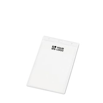 Identifiant vertical en plastique avec trous pour mousqueton 11x17 cm