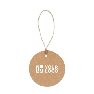 Étiquette ronde en papier recyclé avec cordon naturel 700 g/m²