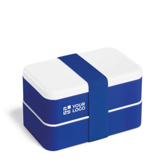 Lunch box double avec séparateur et couverts avec zone d'impression