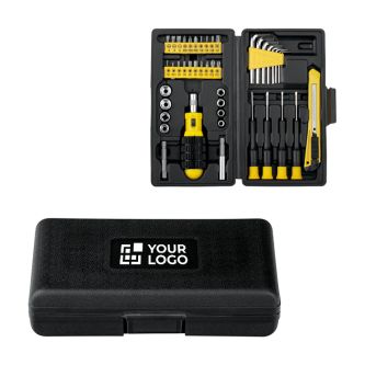 Kit d'outils en acier et plastique, 45 pièces dans un étui