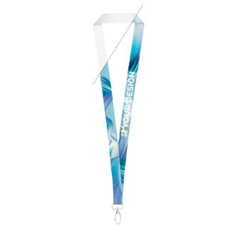 Tour de cou en polyester pour sublimation avec mousqueton ovale