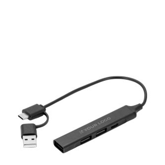 Hub USB multifonction écologique avec 4 ports et charge 10 W