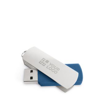 Clé USB en plastique avec clip aluminium pivotant