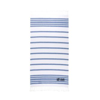 Serviette de plage en coton et polyester à rayures 180 g/m²
