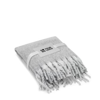 Couverture en polyester recyclé au toucher doux type mohair 300 g/m²