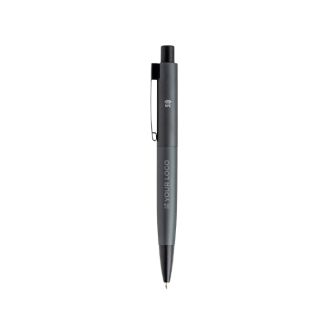 Stylo en aluminium rétractable avec détails argentés encre bleue