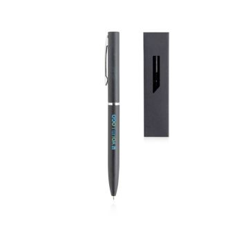 Stylo de luxe en métal coloré mat avec étui encre bleue avec zone d'impression