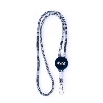 Lanyard tubulaire en polyester réglable avec mousqueton 3 cm avec zone d'impression