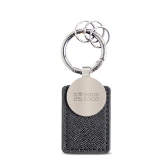 Porte-clés avec 3 mini-anneaux à ouverture facile et patch intégré