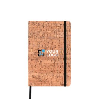 Bloc-notes avec couverture en liège et marque-page A6 feuilles lisses avec zone d'impression