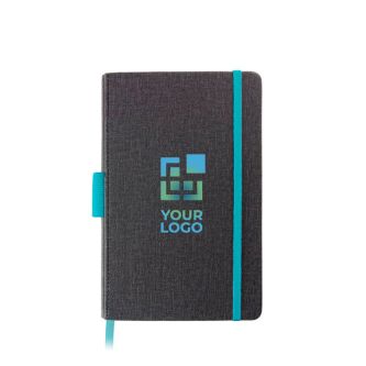 Carnet en cuir synthétique avec détails colorés A5 pages à lignes avec zone d'impression