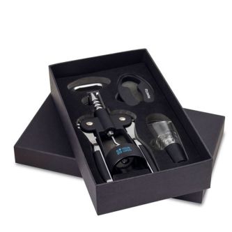 Ensemble de vin en acier inoxydable avec 3 pièces et quatre fonctions avec zone d'impression