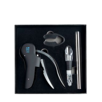 Set de vin glamour en acier inoxydable avec 3 fonctions avec zone d'impression