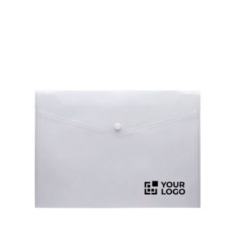 Porte-documents avec fermeture à bouton pour feuilles A4 avec zone d'impression