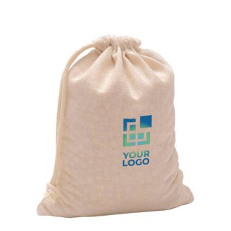 Sac en coton avec fermeture par cordon et longue sangle 110 g/m² avec zone d'impression