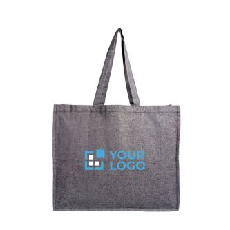 Sac en coton recyclé avec soufflet latéral 190 g/m² avec zone d'impression