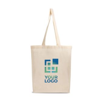 Sac 100 % coton avec longues anses, idéal pour les courses 140 g/m²