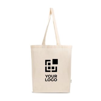 Sac en coton et plastique recyclés avec soufflet 140 g/m²