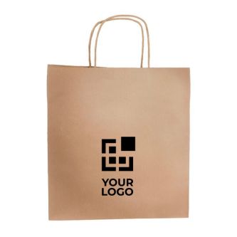 Sac de courses en papier kraft avec soufflet large 100 g/m² avec zone d'impression