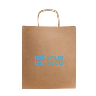 Sac classique en kraft de grande taille avec poignées 115 g/m² avec zone d'impression